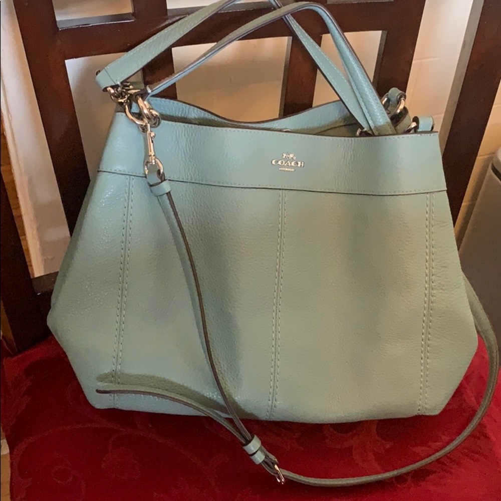 coach pebbled leather small lexy shoulder bag